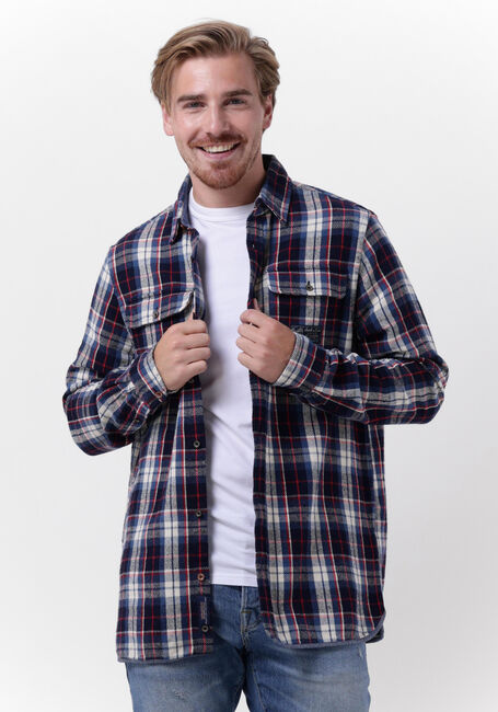 Blaue SCOTCH & SODA Casual-Oberhemd REGULAR FIT MID-WEIGHT BRUSHED FLANNEL CHECK SHIRT - large