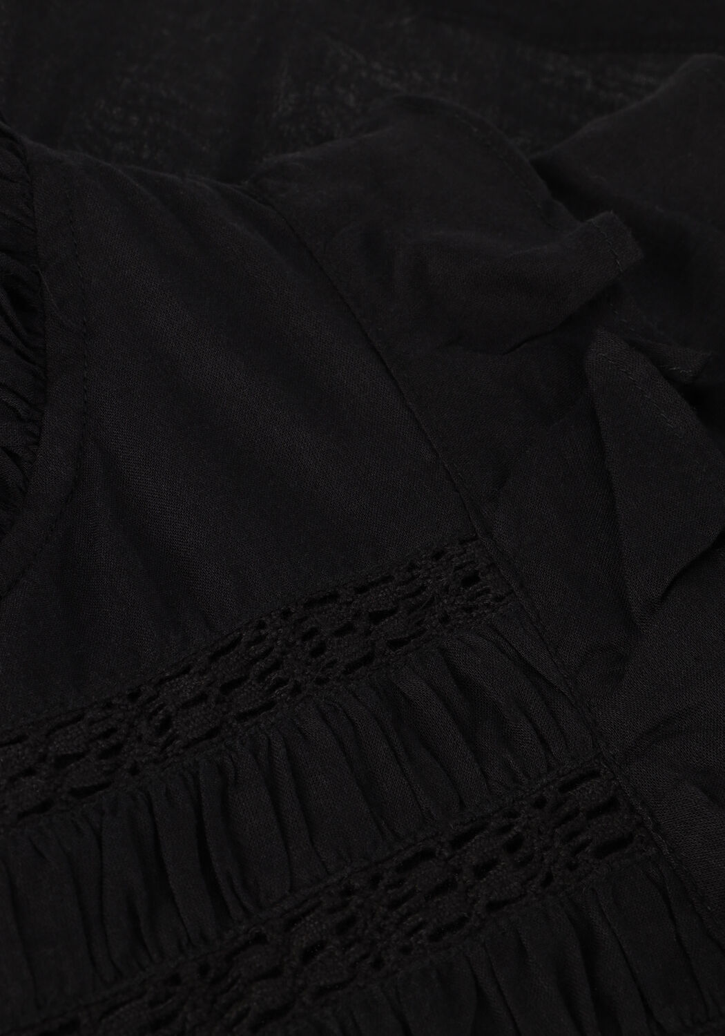 Schwarze NOTRE-V Top VOILE TOP SHORT SLEEVES - large