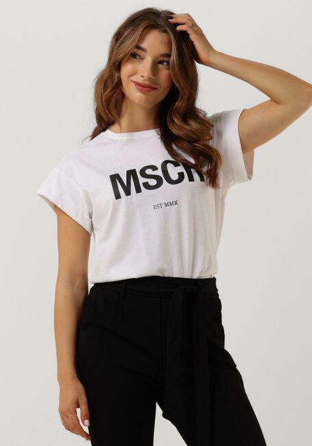 Weiße MSCH COPENHAGEN T-shirt ALVA ORGANIC MSCH STD TEE - large