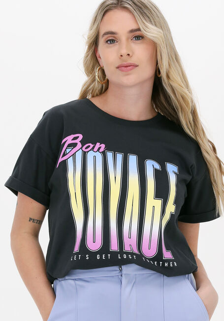 Schwarze COLOURFUL REBEL T-shirt BON VOYAGE BOXY TEE - large