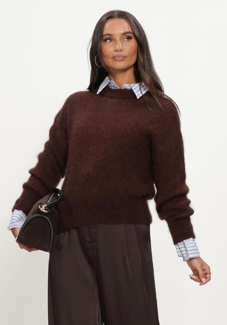 Braune TWNS Pullover SOLID LONG-SLEEVE ROUND NECK SWEATER - large