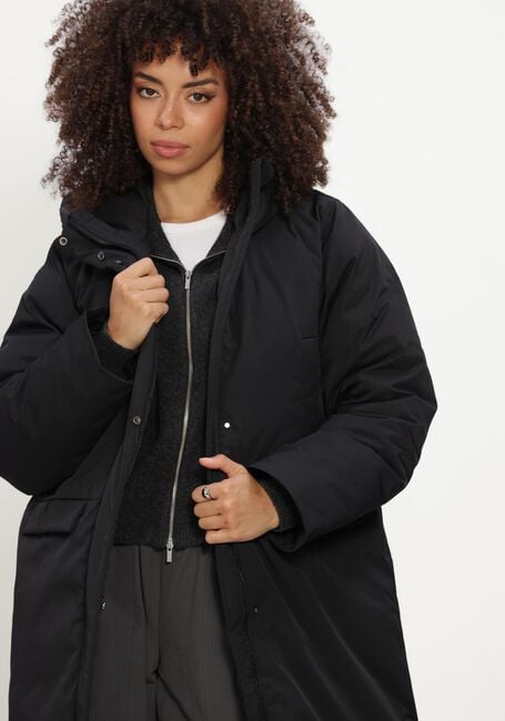 Schwarze OBJECT Wattierte Jack OBJKELYN L/S RE LONG JACKET NOOS - large