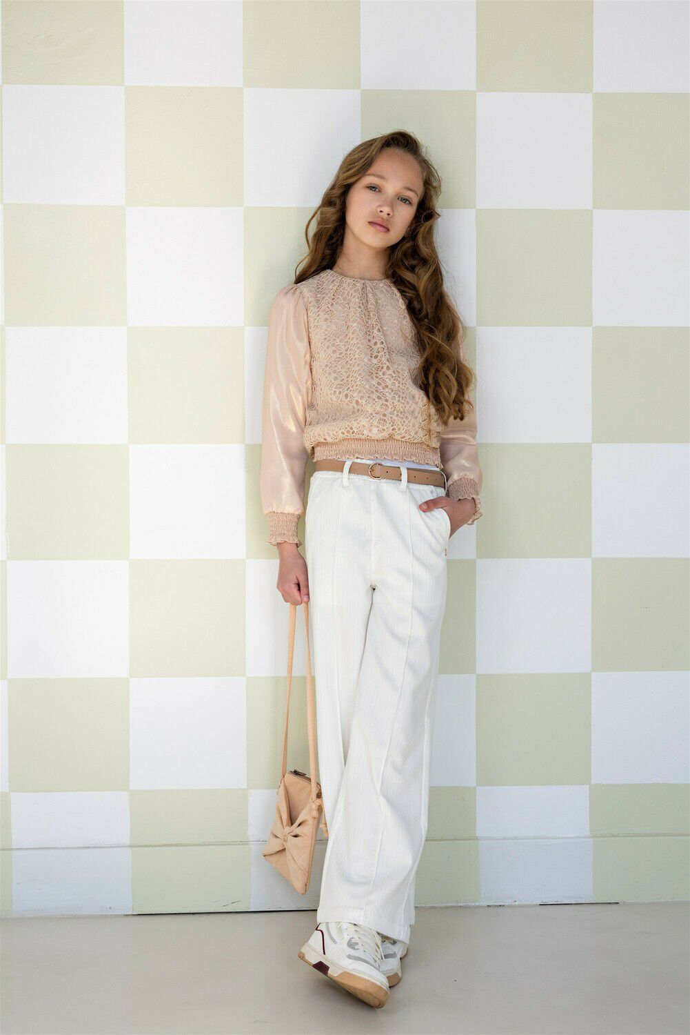 Ros&eacute;goldene NONO Blusen TIMMY GIRLS LACE BLOUSE LIGHT GOLD - large