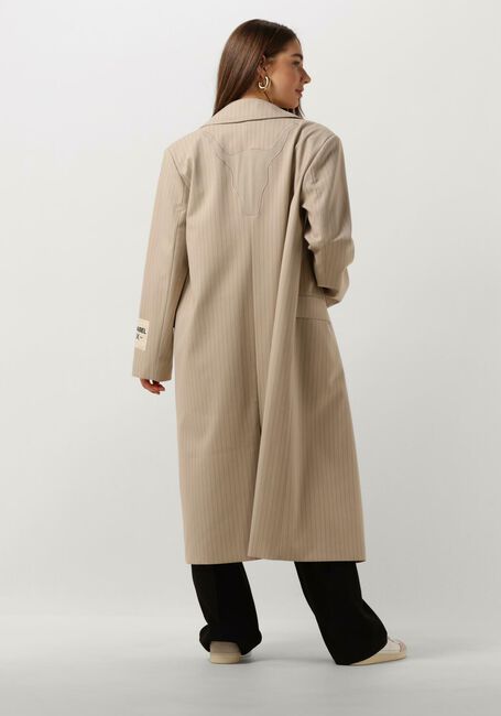 Sand ALIX THE LABEL Mäntel LADIES WOVEN PINSTRIPE COAT - large