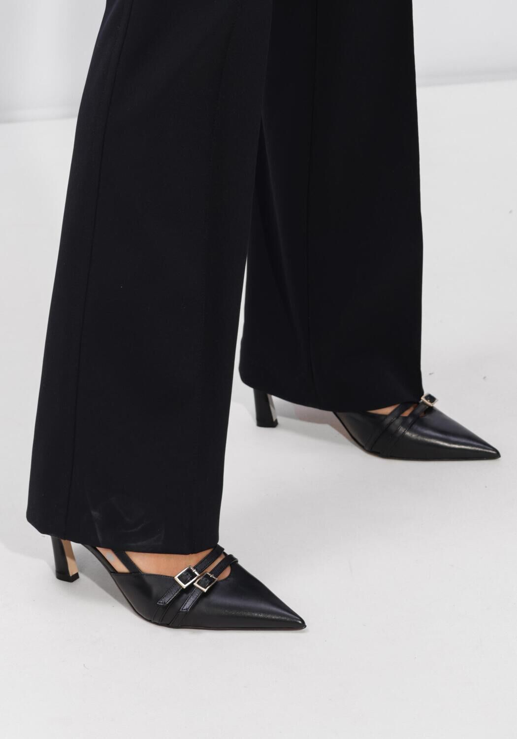 Schwarze STEFANO LAURAN Slingbacks 77212 - large