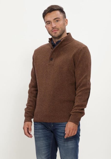 Beige BARBOUR Pullover ESSENTIAL PATCH HALF ZIP KNITTED JUMPER - large