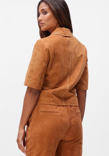 Cognacfarbene IBANA Blusen TREABHAR SUEDE - large