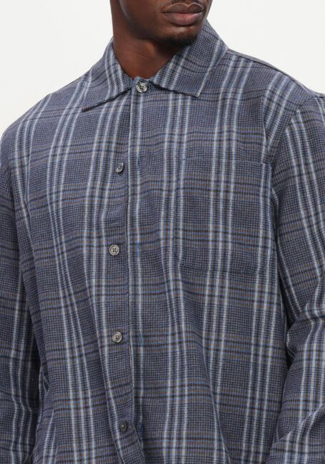 Blaue SELECTED MEN Casual-Oberhemd SLMRLXSVEND WT CHECK WOOL BLEND LIGHT OS - large