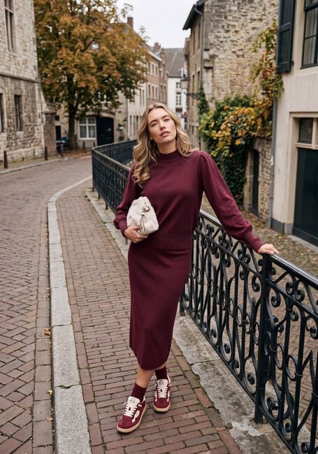 Bordeaux OBJECT Midirock OBJREYNARD HW KNIT SKIRT - large