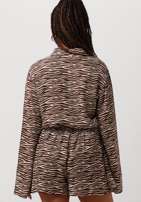 Braune COLOURFUL REBEL Blusen TIA ZEBRA KIMONO SLEEVE BLOUSE - large