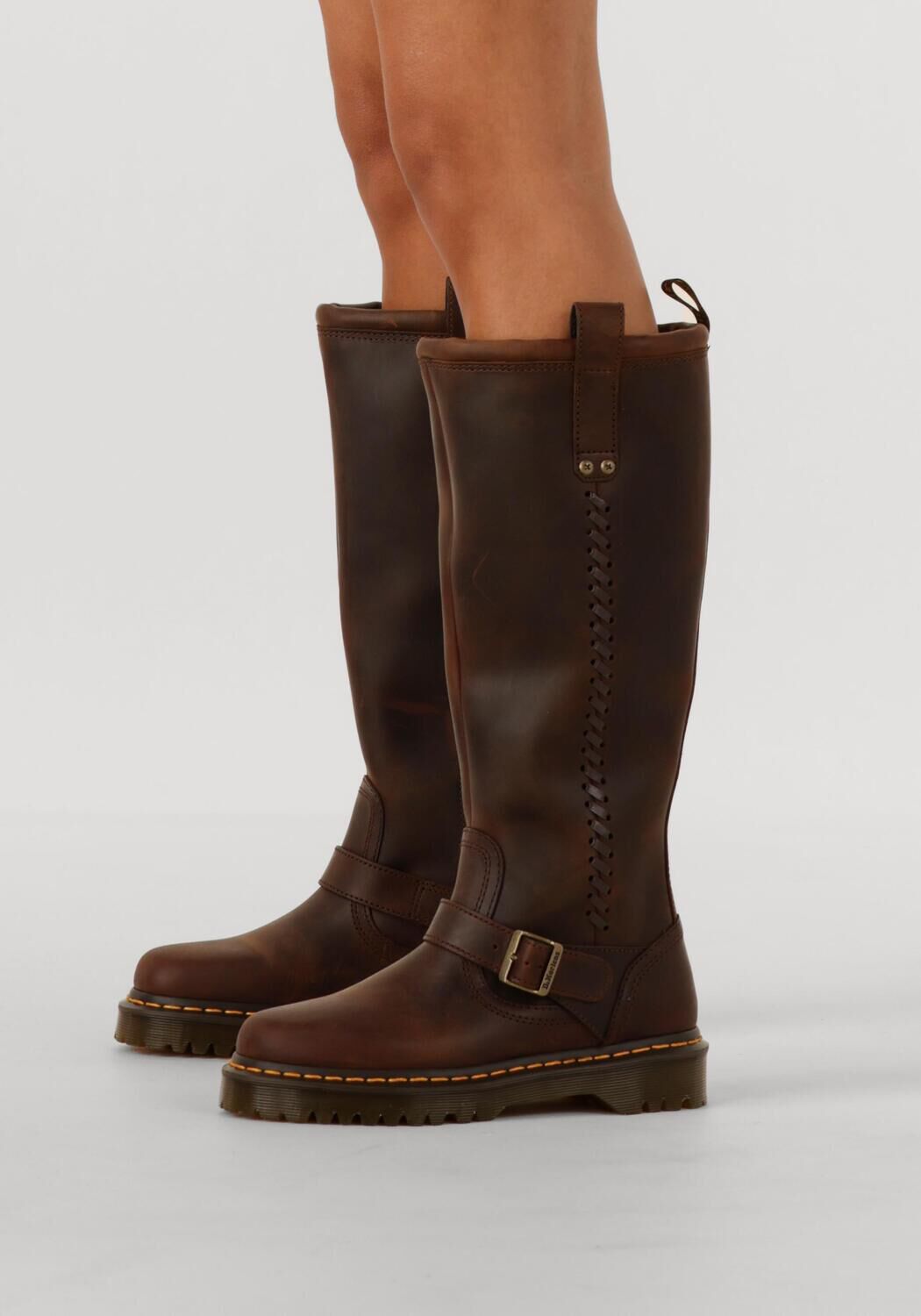 Braune DR MARTENS Biker Boots ANISTONE BKR - large