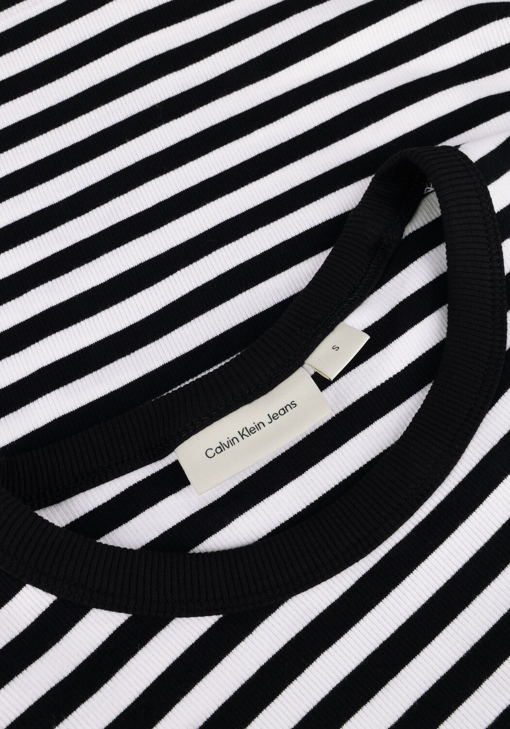 Schwarze CALVIN KLEIN Tops & T-shirts WOVEN LABEL RIB LONG SLEEVE - large