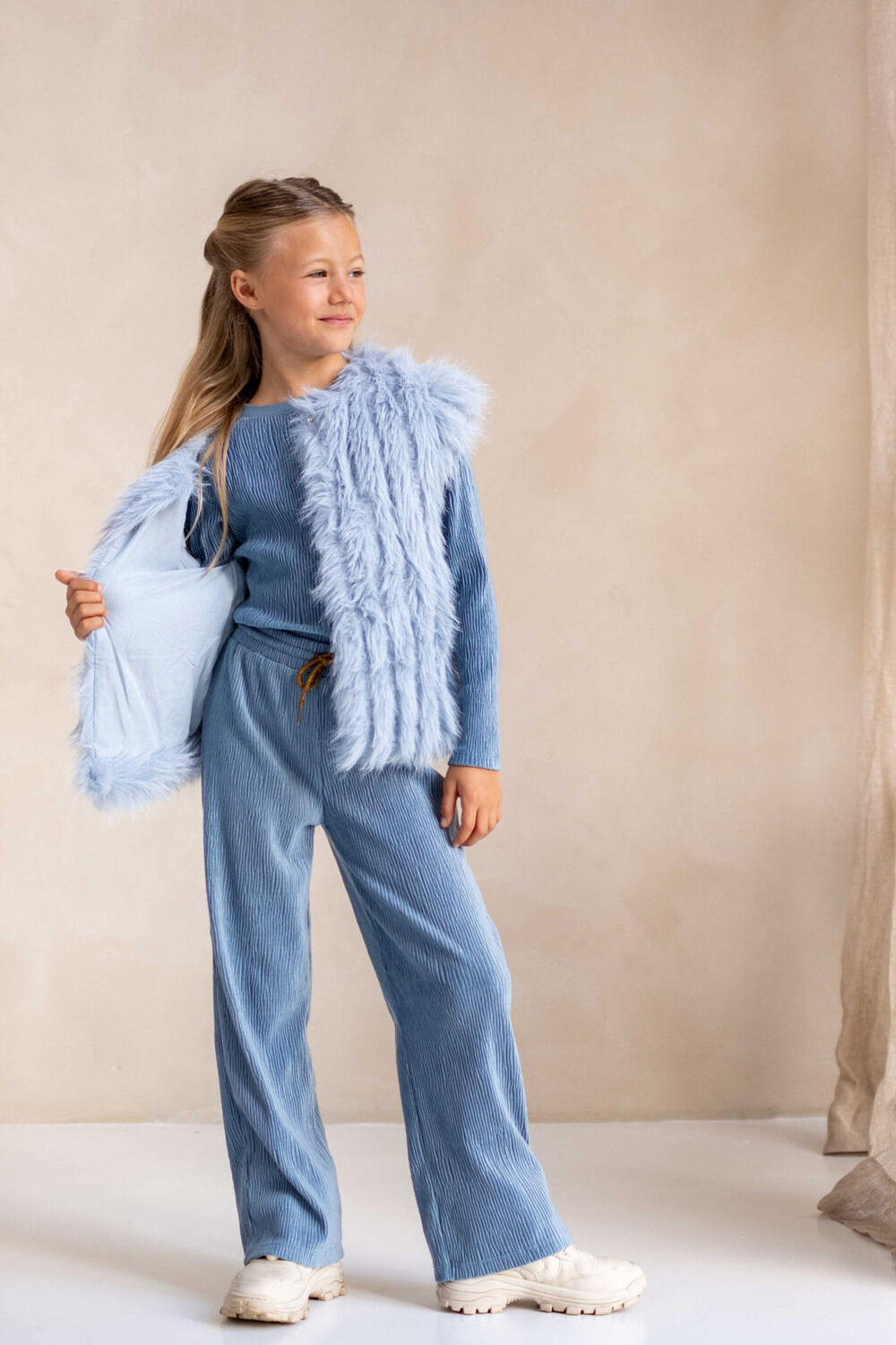 Blaue LIKE FLO Tops & T-shirts ESMAY VELVET TOP - large