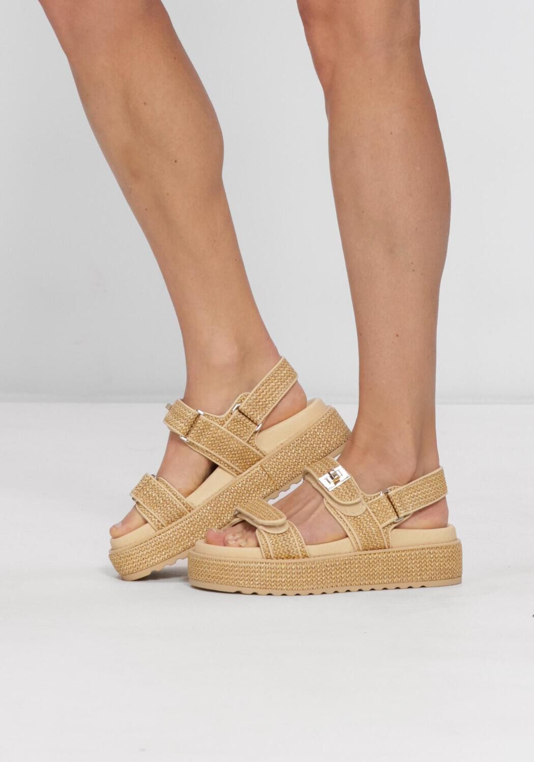Beige STEVE MADDEN Flache Sandalen BIGMONA - large