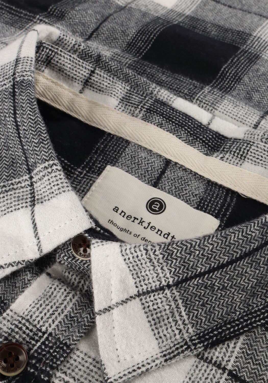 Schwarze ANERKJENDT Casual-Oberhemd AKLEIF FLANNEL CHECK SHIRT - large