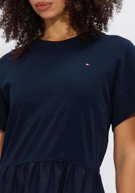 Dunkelblau TOMMY HILFIGER Midikleid CODY MID MEDIA C-NK MIDI DRESS - large