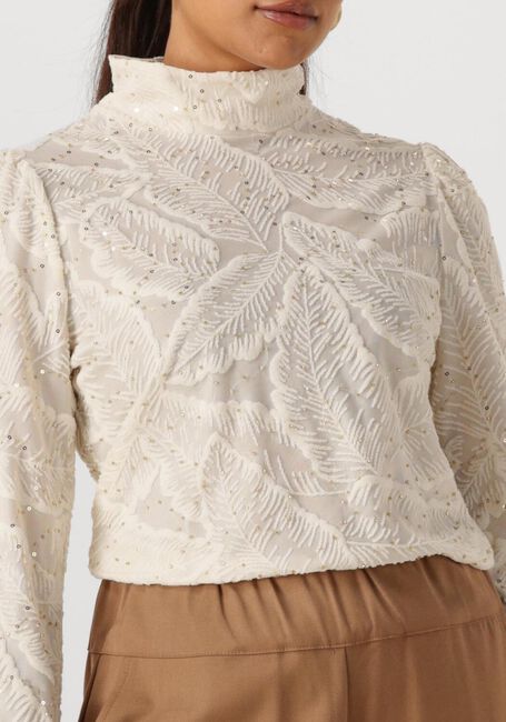 Ecru NUKUS Top PUCK TOP LEAF PAILLET - large
