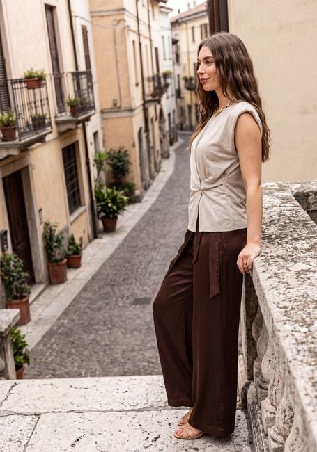 Khaki SUMMUM Tops & T-shirts TOP LINEN LOOK - large