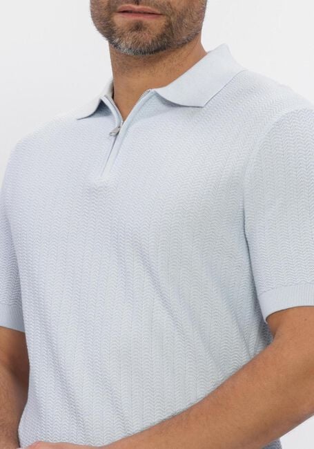 Blaue SELECTED MEN Polos & T-Shirts SLHCRAN SS KNIT STRUCTURE ZIP  POLO NOOS - large