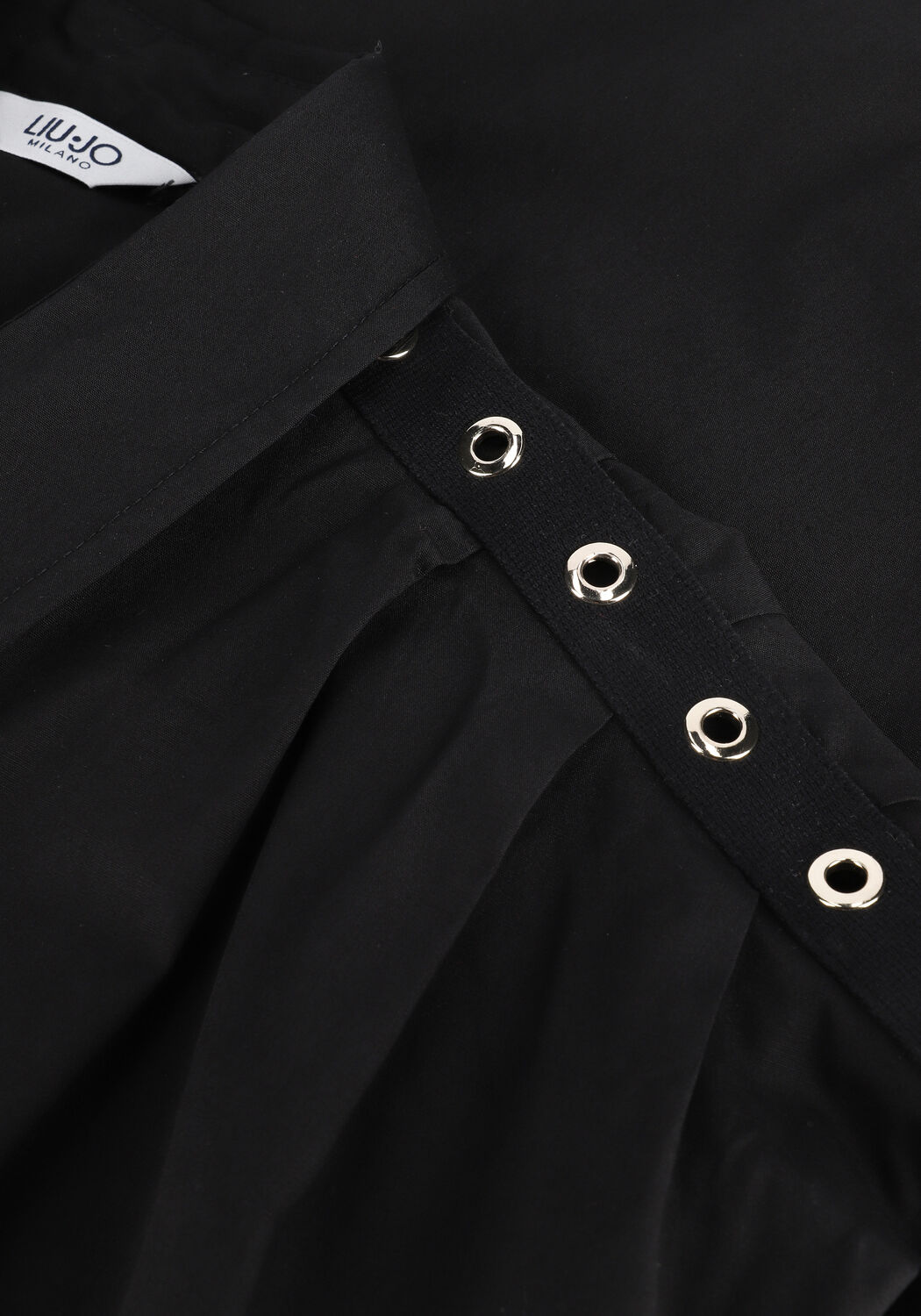 Schwarze LIU JO Midikleid ABITO LUNGO POPELINE - large