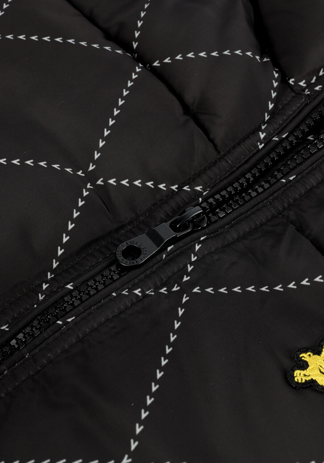 Schwarze LYLE & SCOTT Wattierte Jack ARGYLE PUFFER JACKET - large