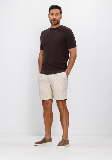 Braune PROFUOMO T-shirt T-SHIRT CREW NECK COTTON LINEN - large