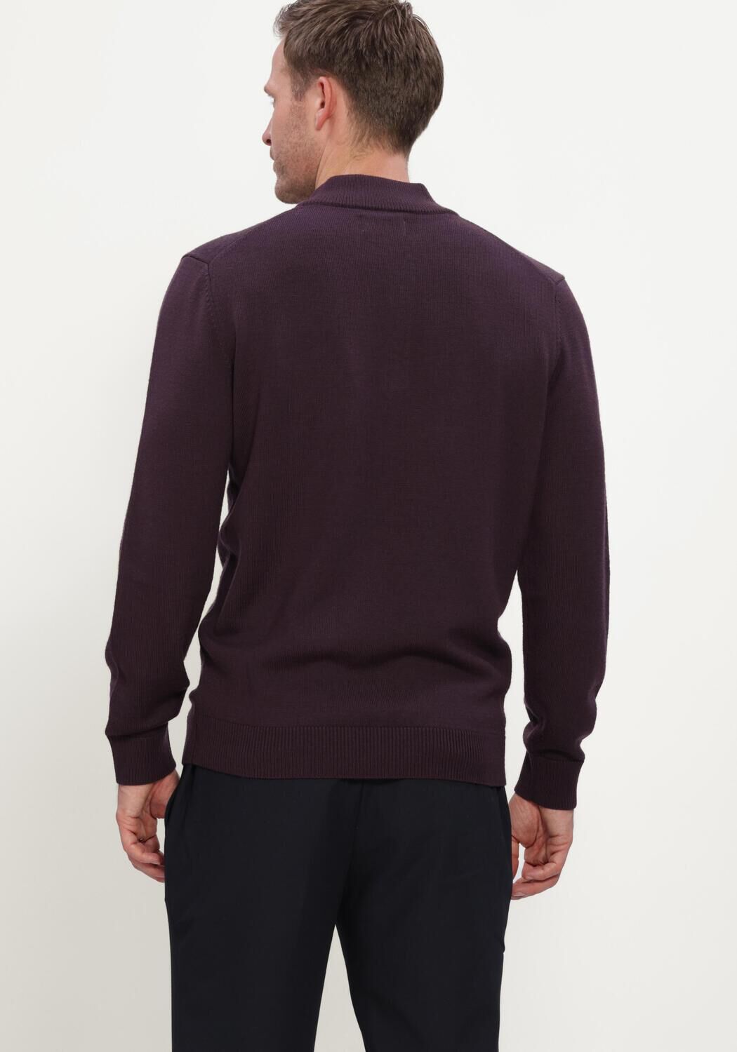 Bordeaux STEFANO LAURAN Pullover DOUBLE KNIT ZIP - large