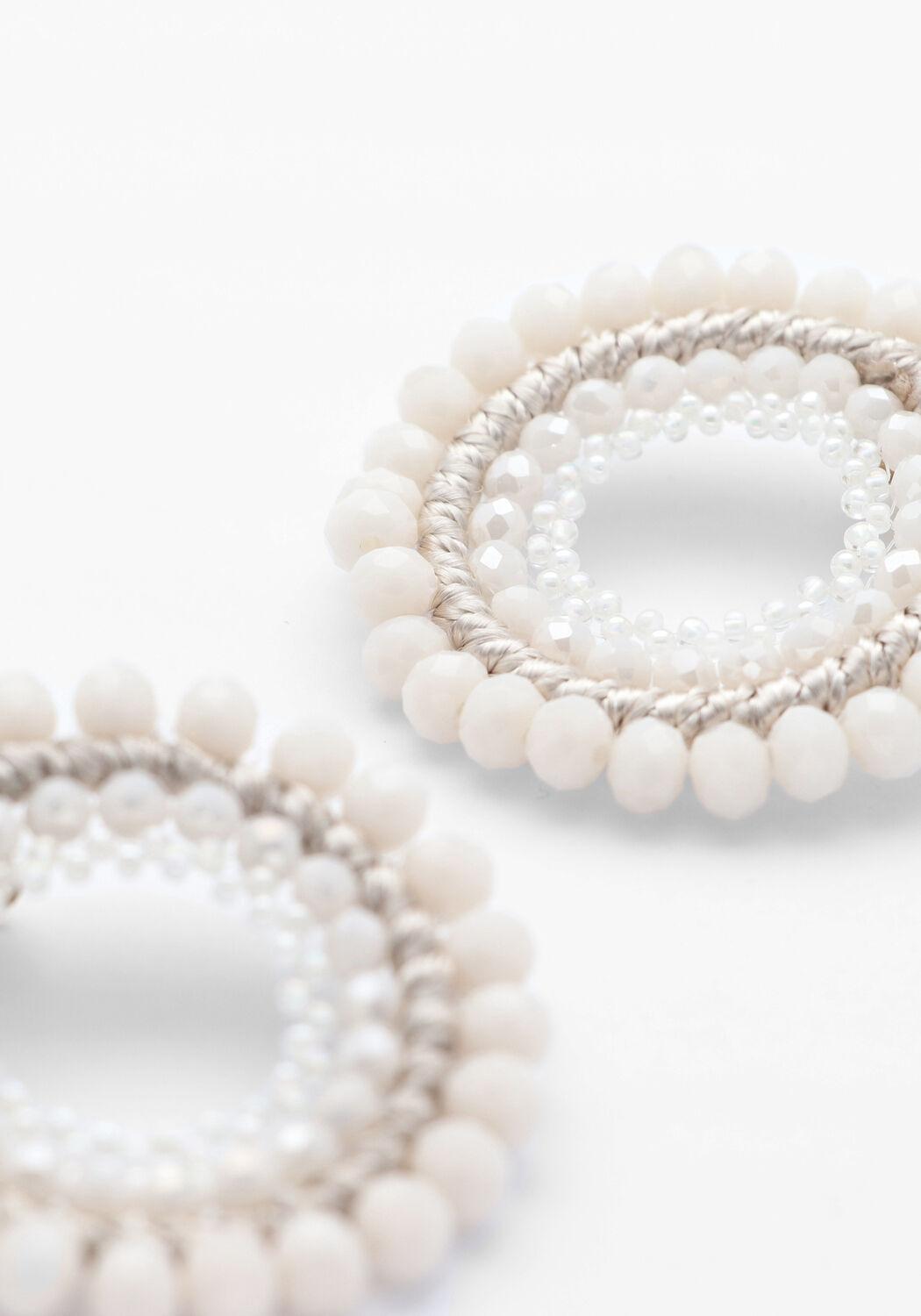 Beige PAULIE POCKET Ohrringe ELEGANT HOOPS EARRINGS - large