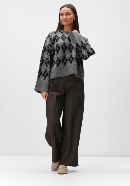 Braune NEO NOIR Weite Hose TILIAN STRUCTURE PANTS - large