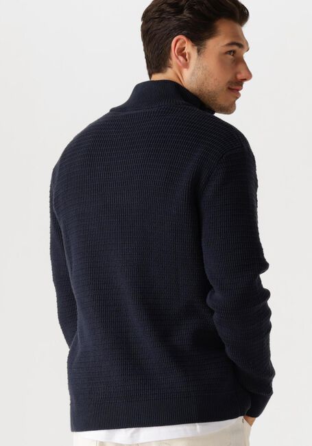 Blaue SELECTED MEN Pullover SLHTHEO LS KNIT STRUCTURE HALF ZIP - large