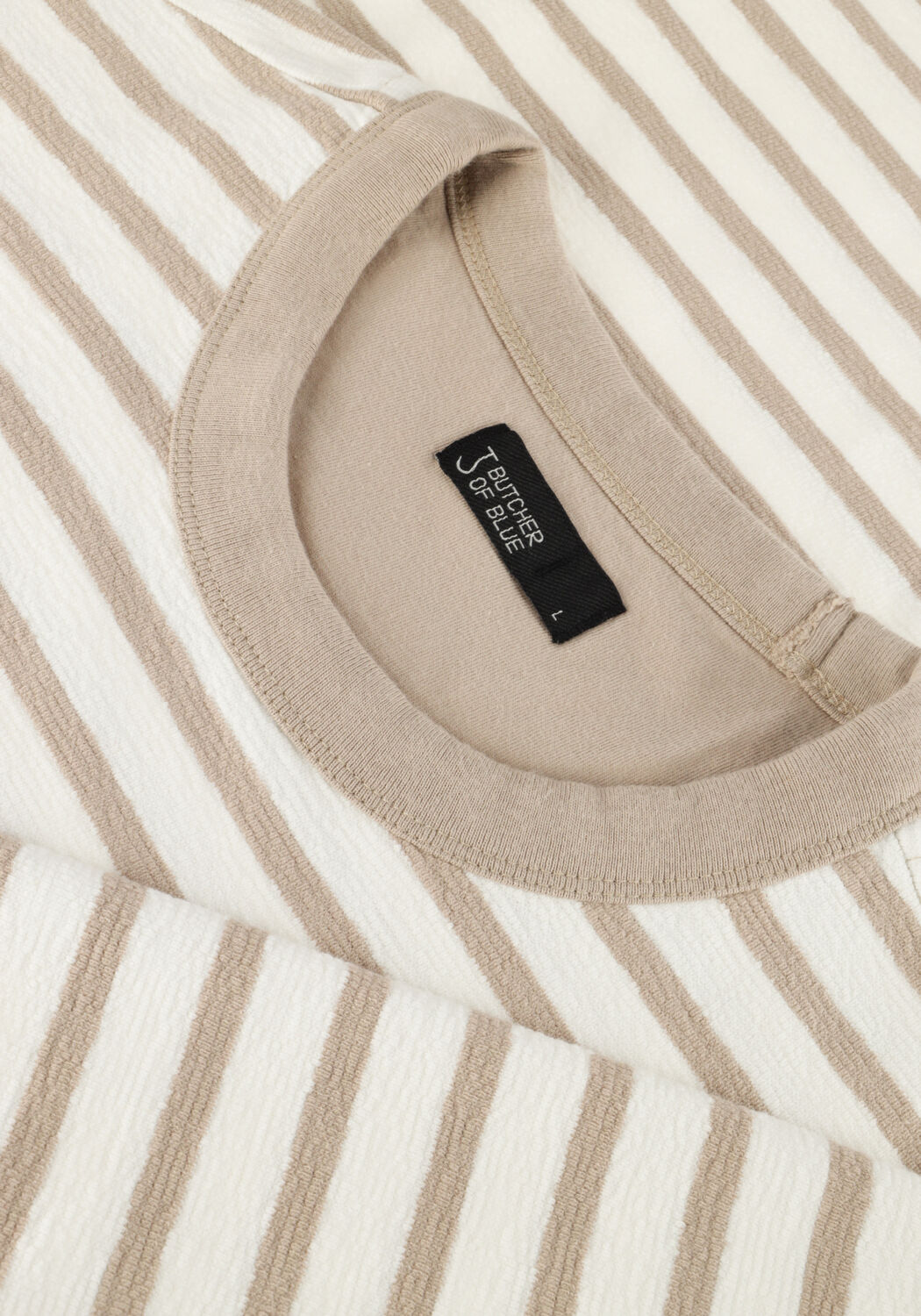 Beige BUTCHER OF BLUE Pullover GASPARD STRIPE CREW - large