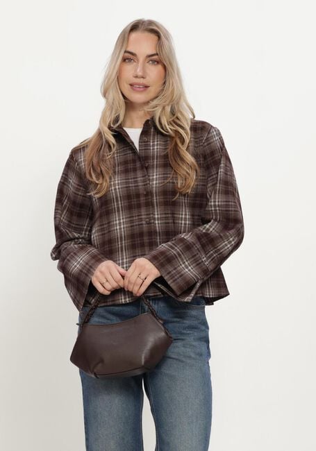 Braune NEO NOIR Blusen JAYLIN FLANNEL CHECK SHIRT - large