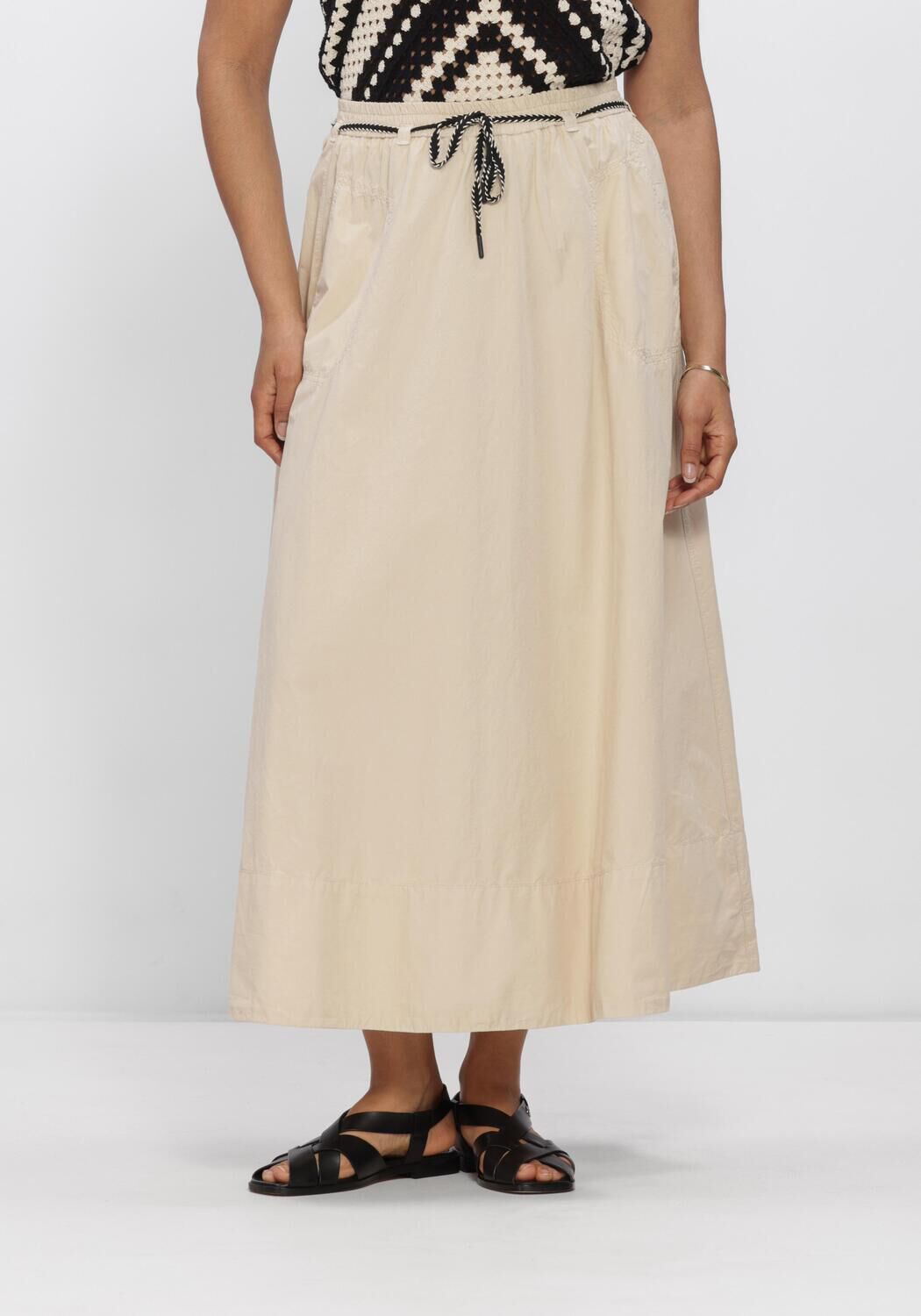 Khaki SUMMUM R&ouml;cke SKIRT BREEZY COTTON CANVAS - large