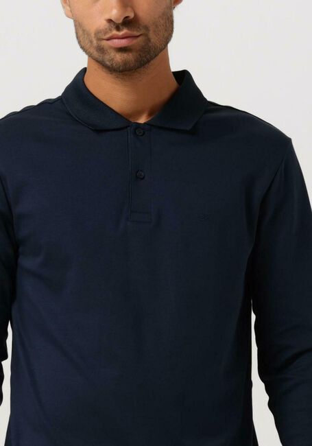 Dunkelblau CALVIN KLEIN Polo-Shirt SMOOTH COTTON SLIM LS POLO - large