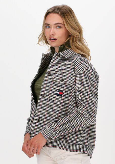 Beige TOMMY JEANS Blusen TJW MINI CHECK OVERSHIRT - large