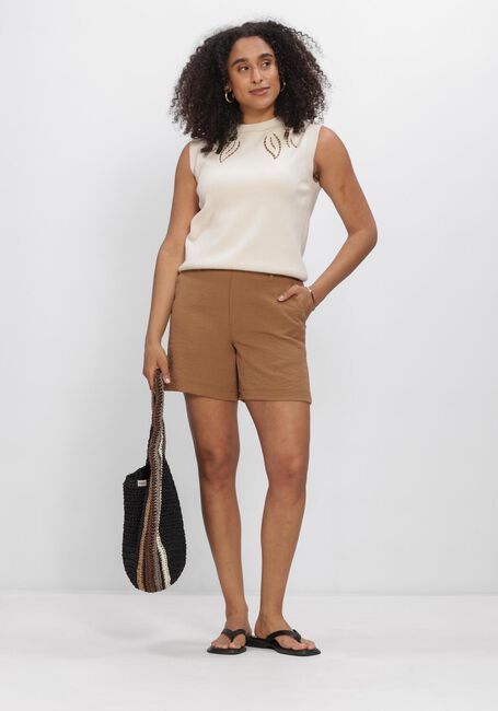 Beige OBJECT Top OBJYUKI S/L RE KNIT TOP 145 ND - large