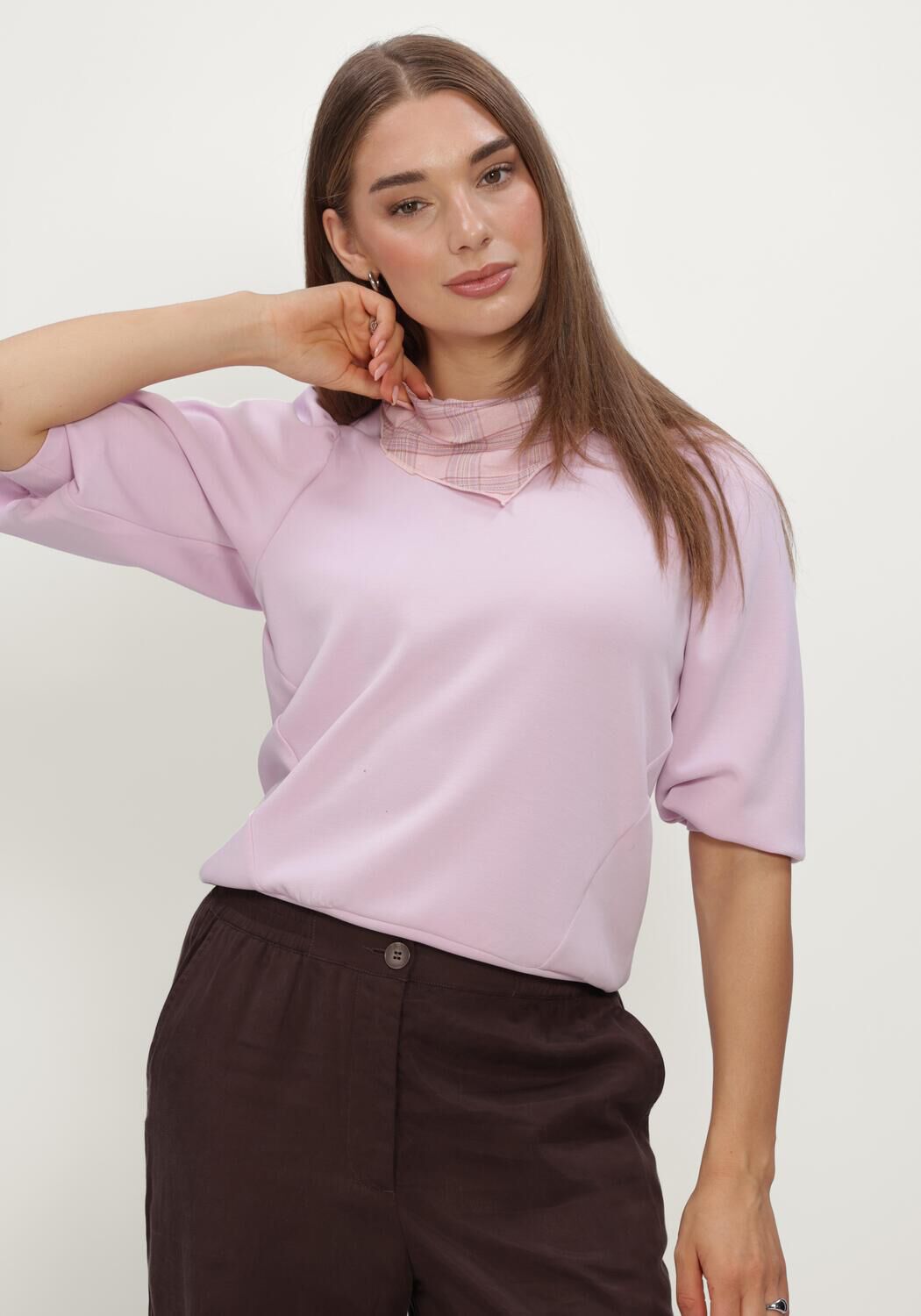 Lila SELECTED WOMEN Sweatshirt SLFTENNY 3/4 SWEAT TOP NOOS - large