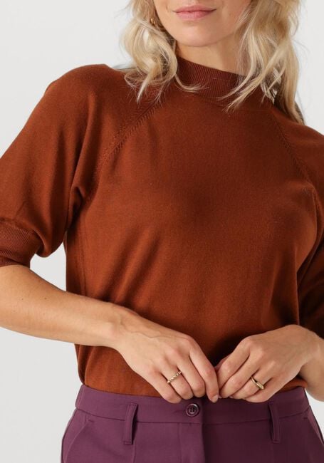 Braune SUMMUM Pullover SHORT SLEEVE SWEATER SOFT VISCOSE POLYAMIDE KNIT - large