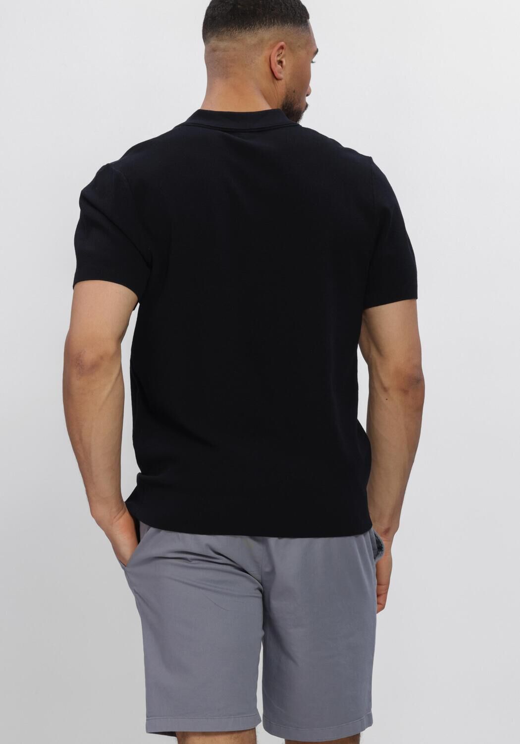 Dunkelblau PROFUOMO Polo-Shirt POLO OPEN COLLAR LUXURY BASIC - large