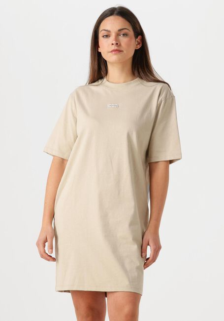 Beige CALVIN KLEIN Minikleid PLACED INST TEE DRESS - large