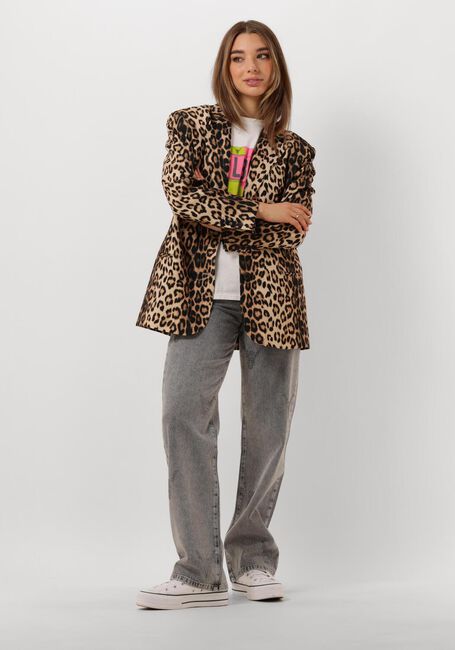 Braune ALIX THE LABEL Blazer LADIES WOVEN LEOPARD BLAZER - large