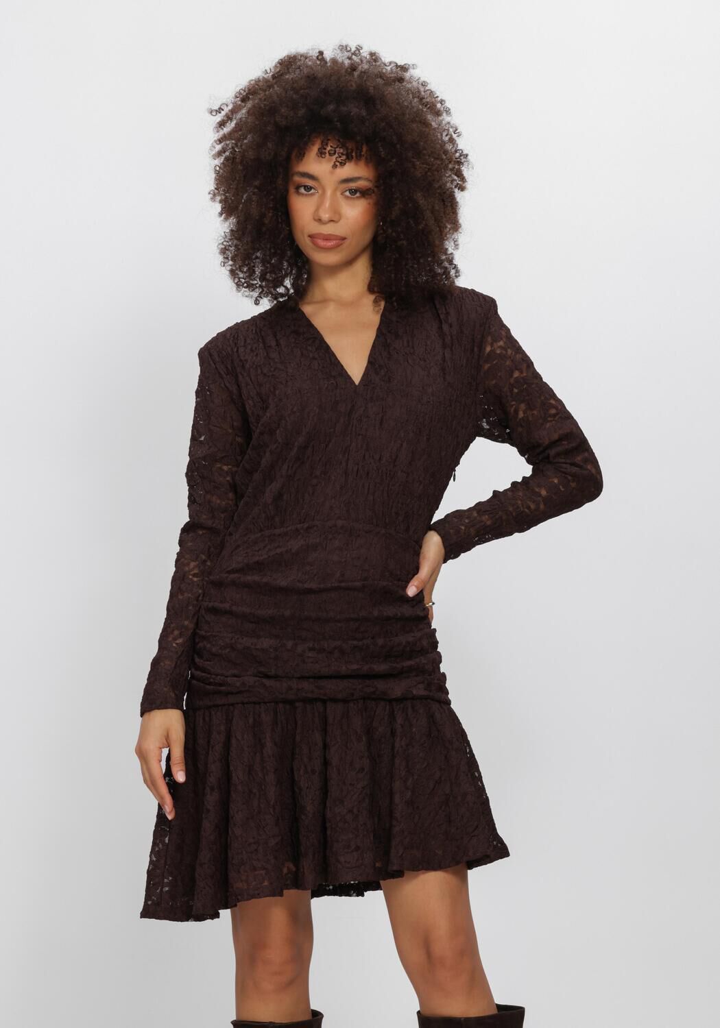 Braune DANTE6 Minikleid SKYDANCE LACE MINI DRESS - large