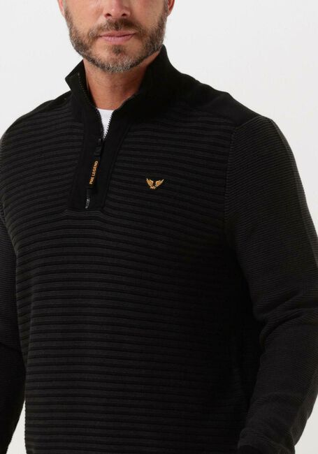 Schwarze PME LEGEND Pullover HALF ZIP COLLAR COTTON KNIT - large