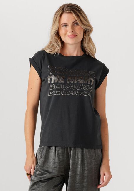 Schwarze BY-BAR T-shirt THELMA NIGHTS TOP - large