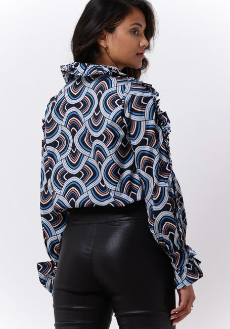 Blaue DEA KUDIBAL Blusen MIMI NS (CO) - SHIRT WITH RUFFLES - large