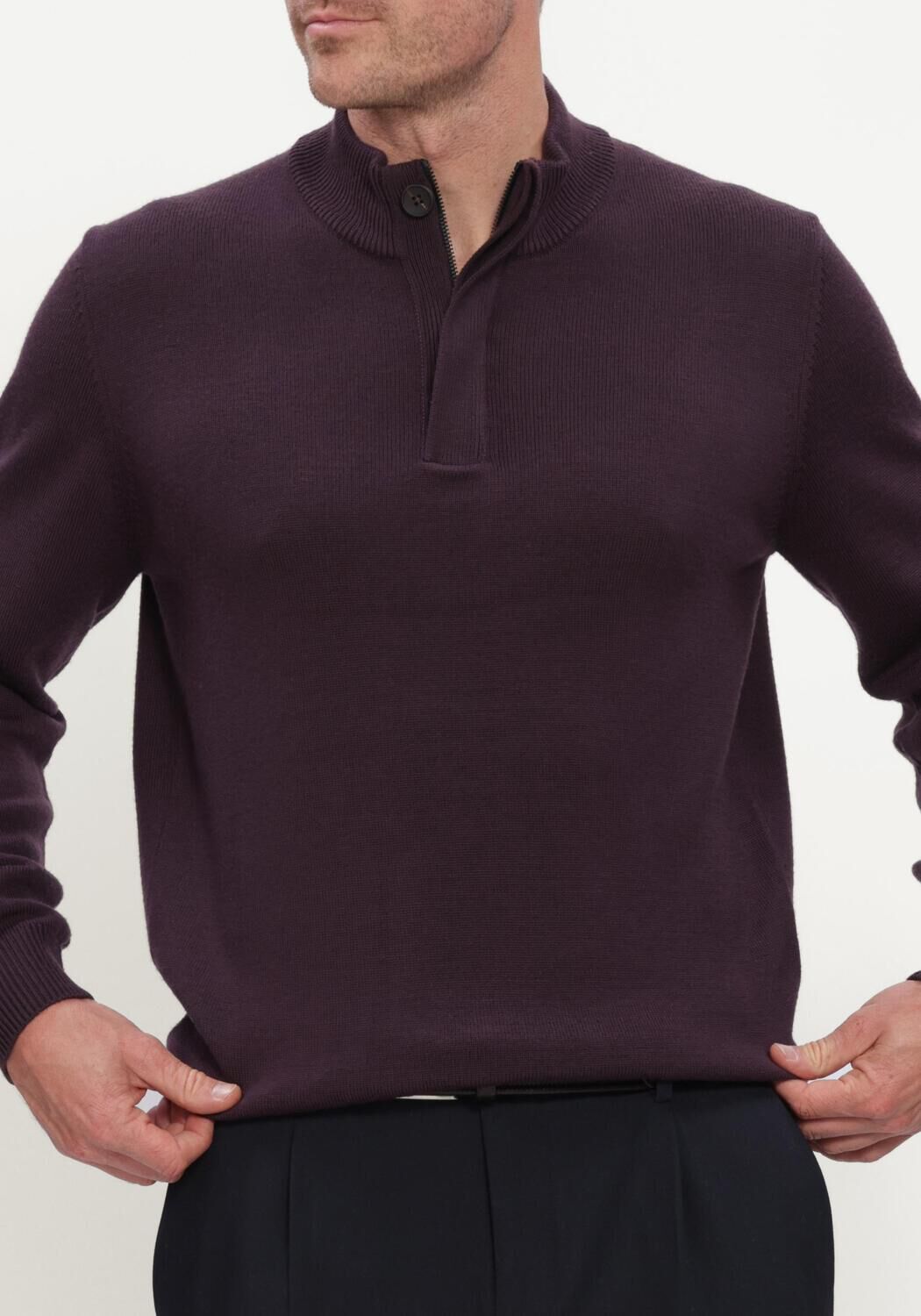 Bordeaux STEFANO LAURAN Pullover DOUBLE KNIT ZIP - large