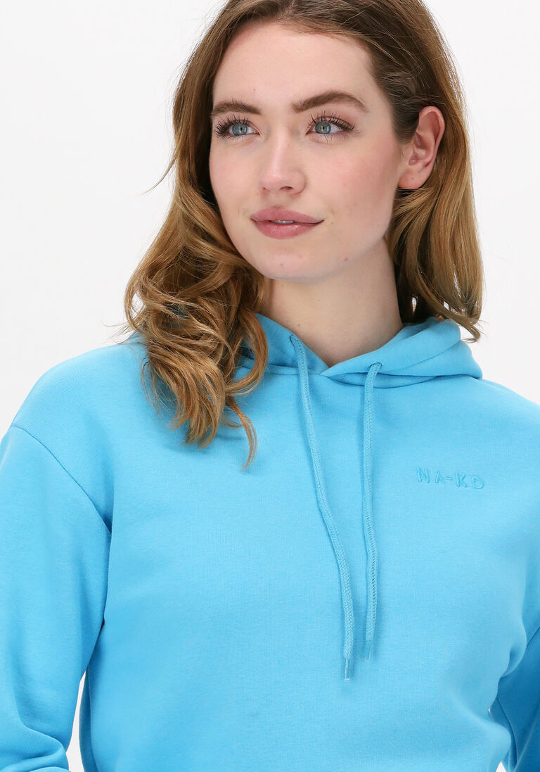 blaue na-kd sweatshirt organic logo basic hoodie