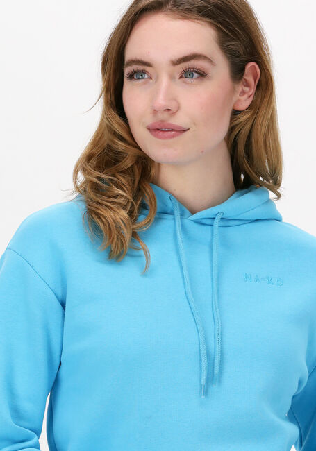 Blaue NA-KD Sweatshirt ORGANIC LOGO BASIC HOODIE - large