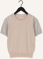 Beige SUMMUM Pullover SHORT SLEEVE SWEATER COTTON SHIMMER JACQUARD KNIT Beige SUMMUM Pullover SHORT SLEEVE SWEATER COTTON SHIMMER JACQUARD KNIT - medium