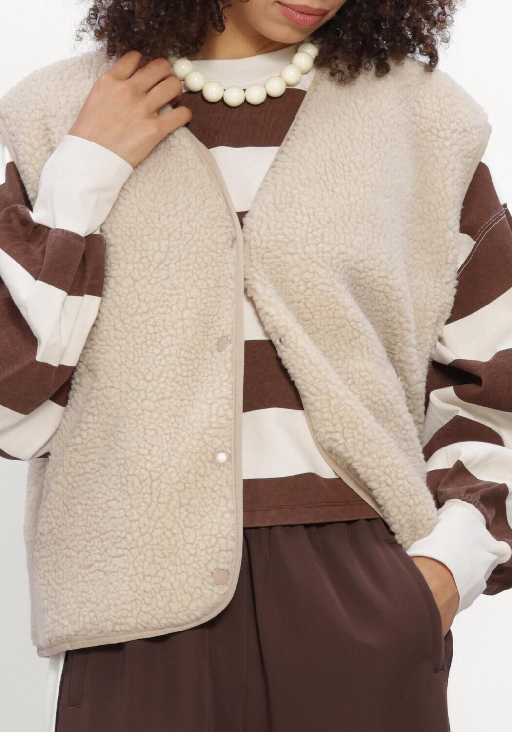 Beige CATWALK JUNKIE Gilet TEDDY BODYWARMER - large